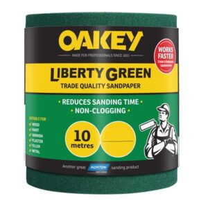 Oakey Liberty Green Sanding Roll 115mm x 10m Medium 80G