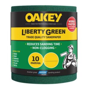 Oakey Liberty Green Sanding Roll 115mm x 10m Extra Coarse 40G