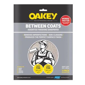 Oakey Between Coats Finishing Sandpaper 230 x 280mm Assorted (3)