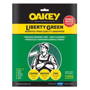 Oakey Liberty Green Aluminium Oxide Sheets 230 x 280mm Assorted (3)