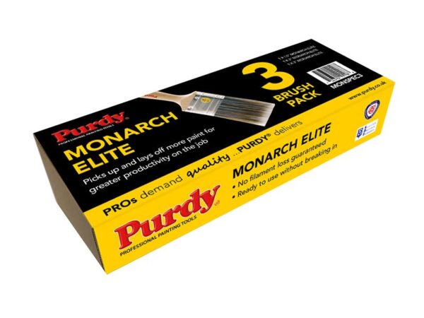 Purdy® Monarch™ Elite™ Paint Brush Set, 3 Piece