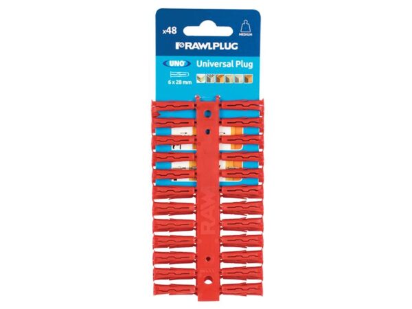 Rawlplug Red UNO® Plugs 6 x 28mm (Card 48)