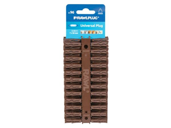 Rawlplug Brown UNO® Plugs 7 x 30mm (Card 96)