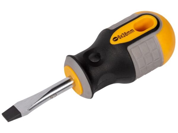 Roughneck Stubby Screwdriver Slotted Flared 6.0 x 38mm