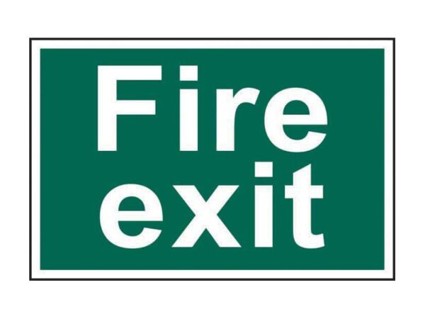 Scan Fire Exit Text Only - PVC Sign 300 x 200mm