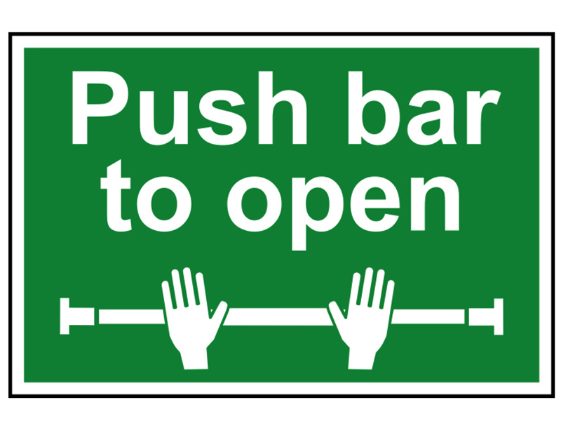 Scan Push Bar To Open - PVC Sign 300 x 200mm