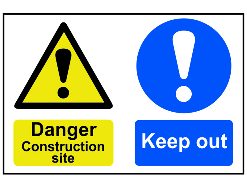 Scan Danger Construction Site Keep Out - PVC Sign 600 x 400mm