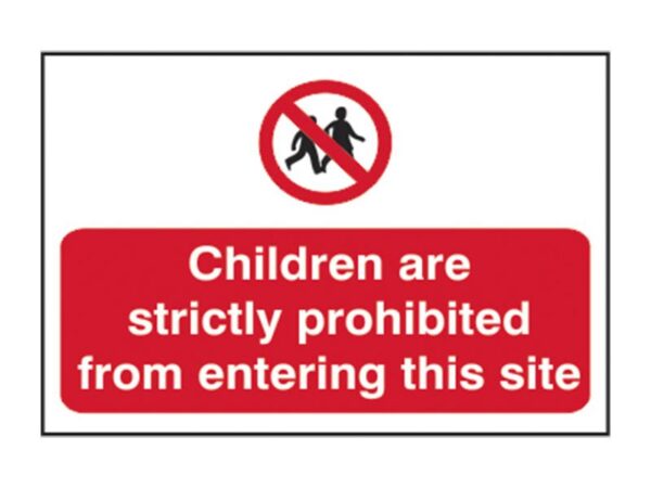 Scan Children Prohibited From Entering Site - PVC Sign 600 x 400mm