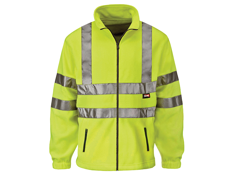 Scan Hi-Vis Yellow Full Zip Fleece - XXL (50in)