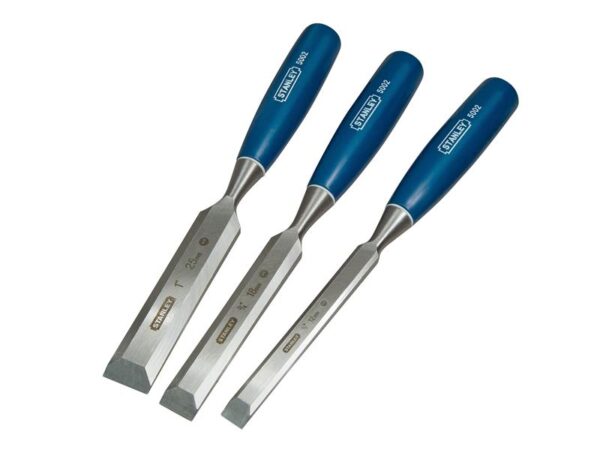 STANLEY® Hand Tools 5002 Bevel Edge Chisel Set, 3 Piece