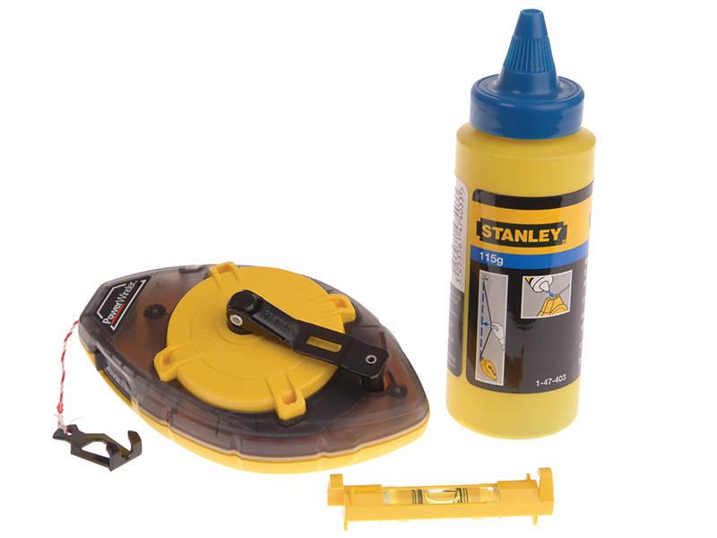 STANLEY® Hand Tools Power Winder Chalk Line 30m, Chalk & Level