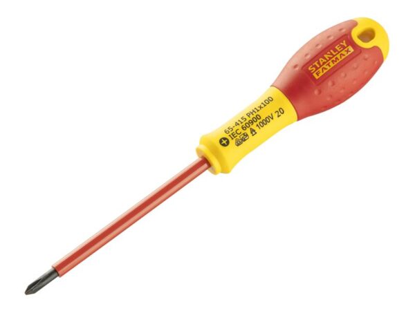 STANLEY® Hand Tools FatMax® VDE Insulated Screwdriver Phillips Tip PH1 x 100mm