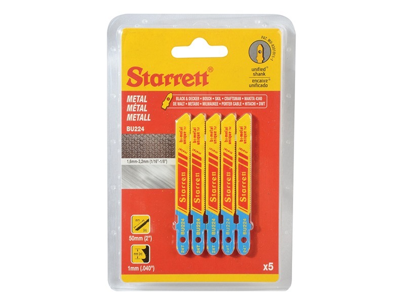 Starrett BU224-5 Metal Cutting Jigsaw Blades Pack of 5 - Image 2