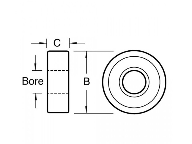Trend B127 Replacement Bearing 1/2in Diameter 1/4in Bore - Image 2