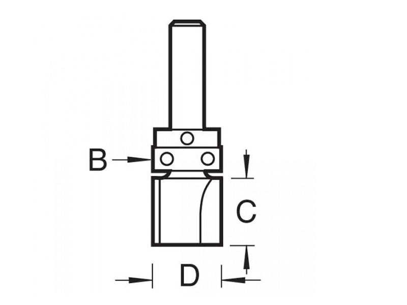 Trend C121 x 1/4 TCT Bearing Guided Template Profile Cutter 12.7 x 25.4mm - Image 2