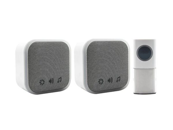 Uni-Com Portable and Plug-In Door Chime Set, White