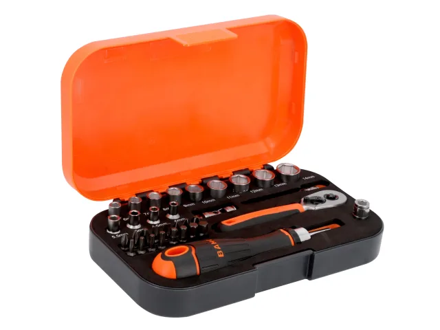 Bahco S34MC8H 1/4in Drive Socket & Bit Set, 34 Piece