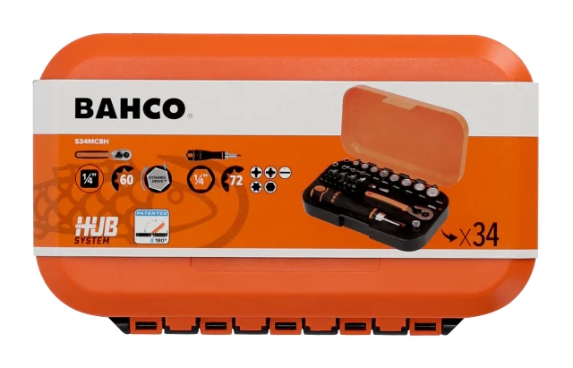 Bahco S34MC8H 1/4in Drive Socket & Bit Set, 34 Piece - Image 2