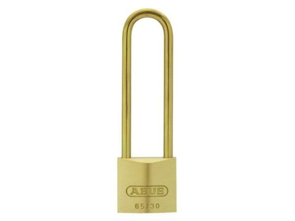 ABUS Mechanical 65MB/30mm Solid Brass Padlock 70mm Long Shackle Carded
