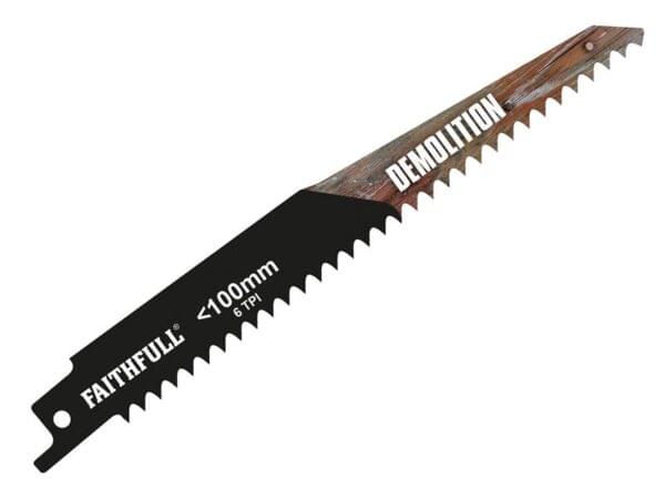 Faithfull S1111DF Bi-Metal Sabre Saw Blade Demolition 228mm 6 TPI (Pack 5)